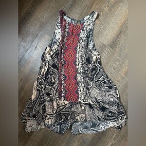 Bohemian Mini Dress with asymmetrical hem